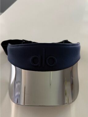 ALO Yoga Navy Visor with Silver Mirrored Shield